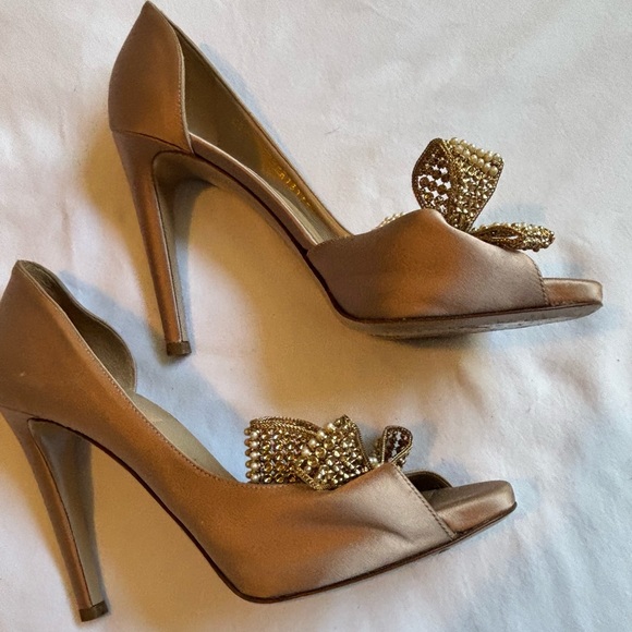 Valentino Garavani Women’s Shoes. Satin-cloth dusty pink. Size 39.5 or 9.5 - Picture 2 of 8